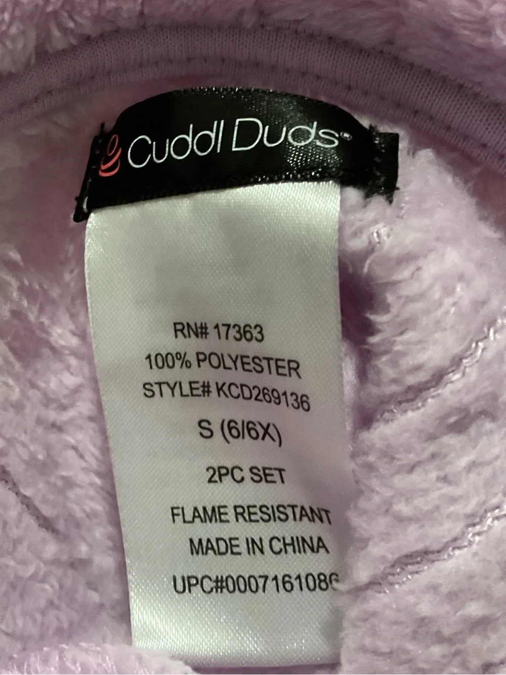 Cuddl Duds Girls Pink Plush Two-Piece Pajama Set